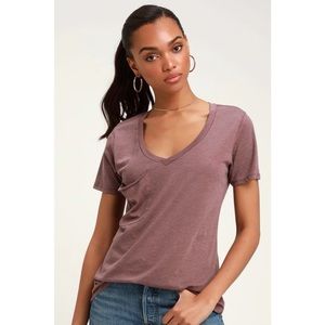 NWOT Z Supply Mauve V-neck Tee